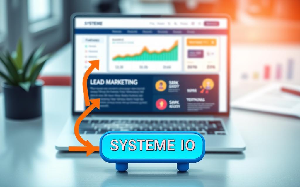 Modern lead generation landing page layout for Systeme.io featuring conversion-optimized CTA and mobile-responsive design.
