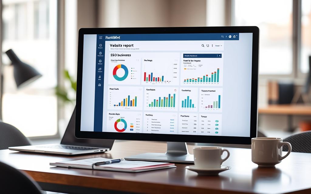 RankMint's modern SEO audit dashboard showing site health and performance metrics.
