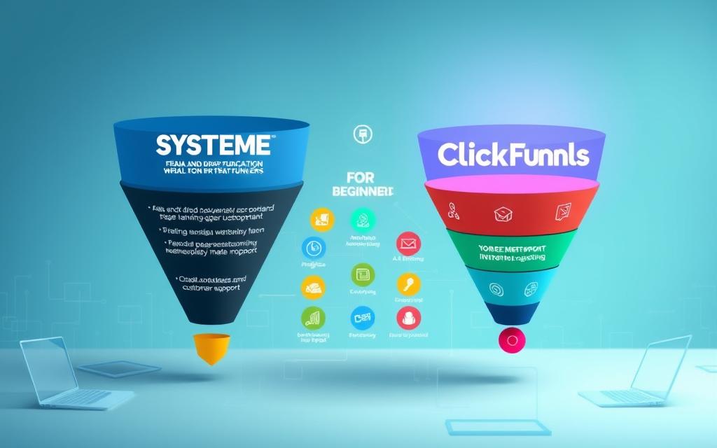 Sales Funnel Builders: Systeme.io vs Clickfunnels Systeme.io vs Clickfunnels funnel design comparison.